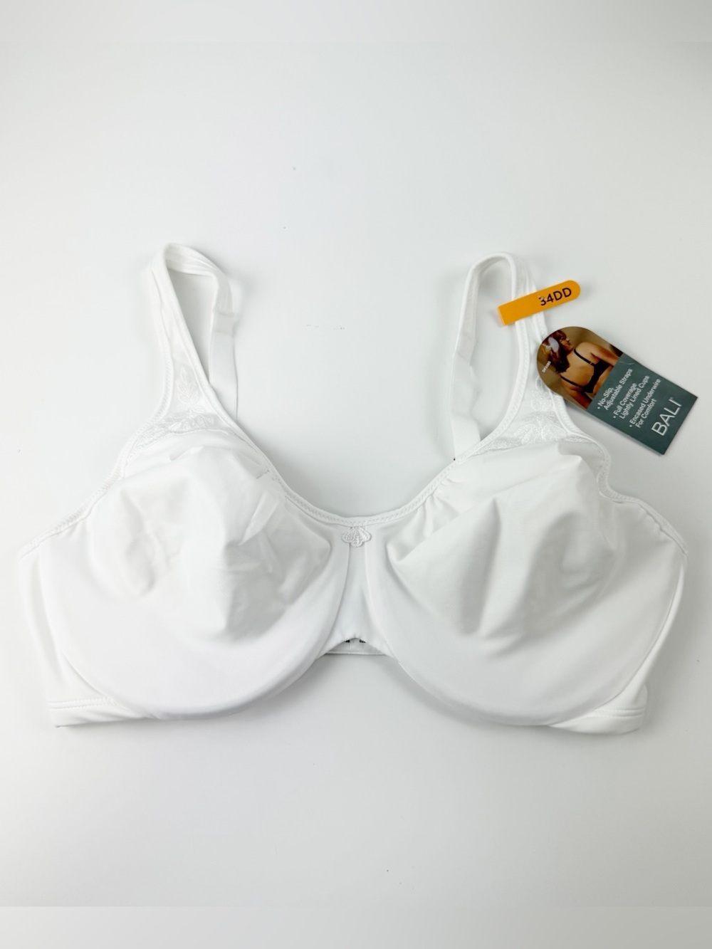 Bali Bra 34DD White Passion for Comfort Seamless Underwire Minimizer NWT 3385